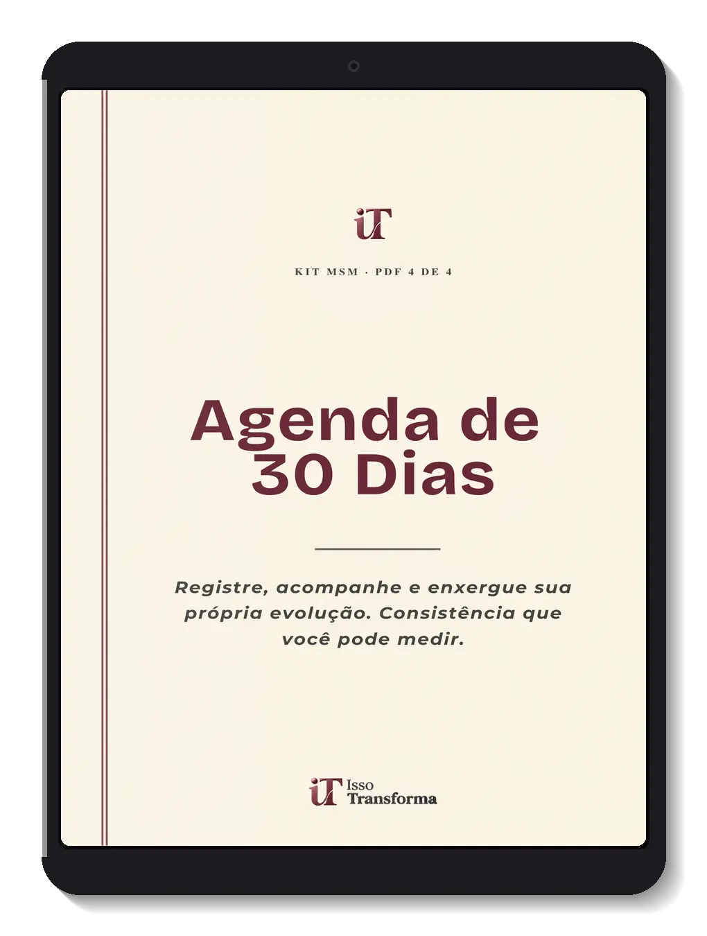 Capa da Agenda de 30 Dias, planner diário para medir evolução no método MSM